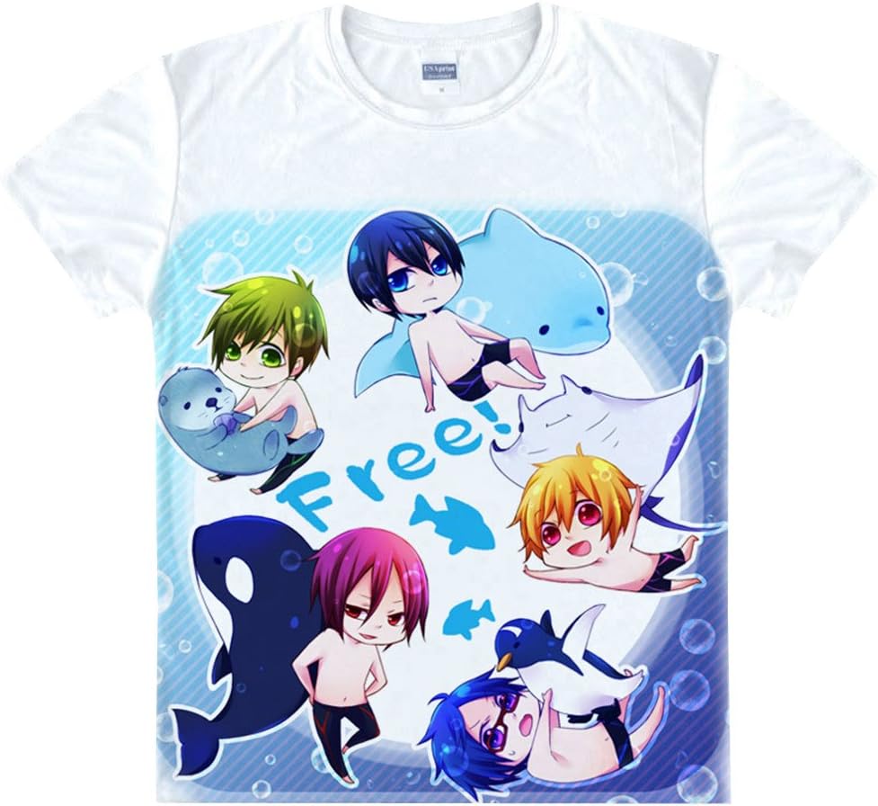 Jokester Free! Iwatobi Swim Club Rin Matsuoka Cosplay T Shirt Costume