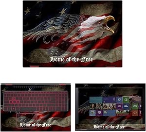 decalrus - Protective Decal Patriotic Skin Sticker for Acer Nitro 5 Spin NP515-51 (15.6
