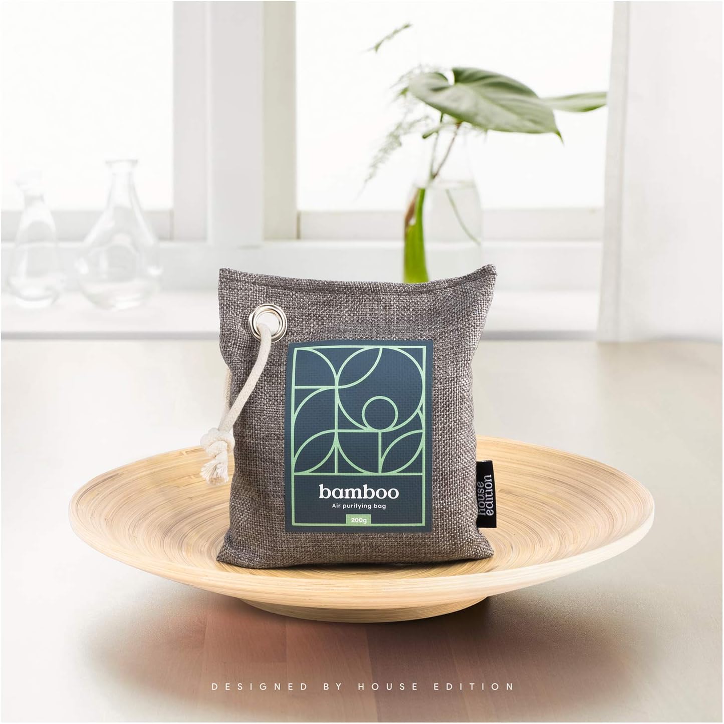 Bamboo Charcoal Air Purifying Bag 4-Pack – Naturally Freshen Air with Powerful Activated Charcoal Bags Odor Absorber – Kid and Pet-Friendly Air Fresheners for Home or Car by House Edition, 4x200g: Kitchen & Dining