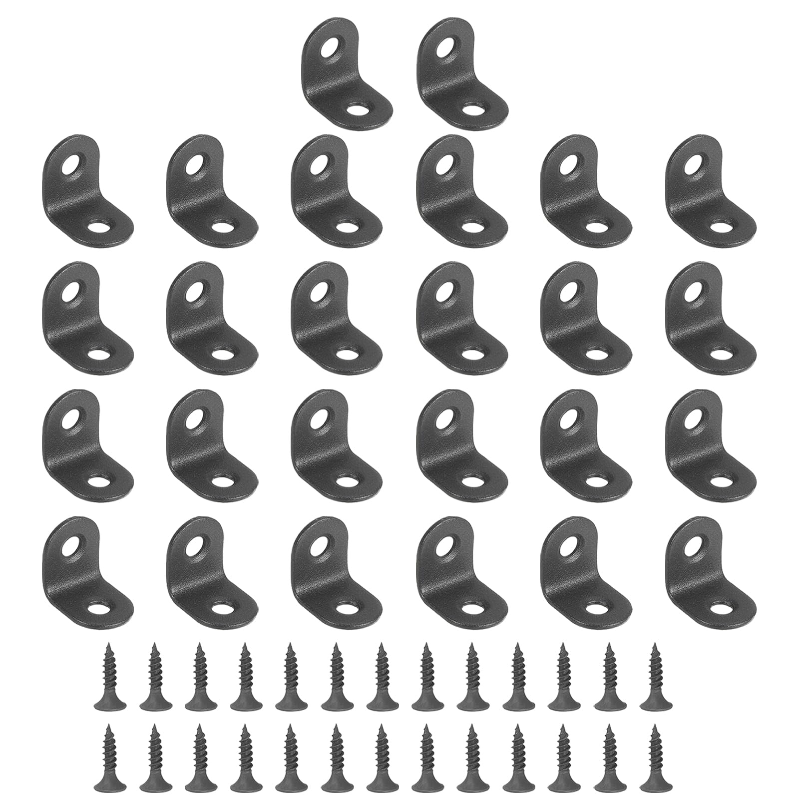 PATIKIL Stainless Steel Corner Braces 0.79 x 0.79 Inch,26 Pieces L Bracket Joint Right Angle Support Bracket L Shaped Corner Fasteners with Screws for Shelves, Black