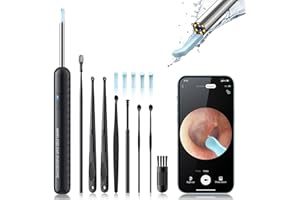ASSEHSAA Ear Wax Removal Tool, Earwax Removal Kit with 8 Pcs Ear Set, Ear Cleaning Kit with 6 Ear Pick, FSA HSA Eligible, Birthday Christmas Gifts for Women Men Mom (Black)