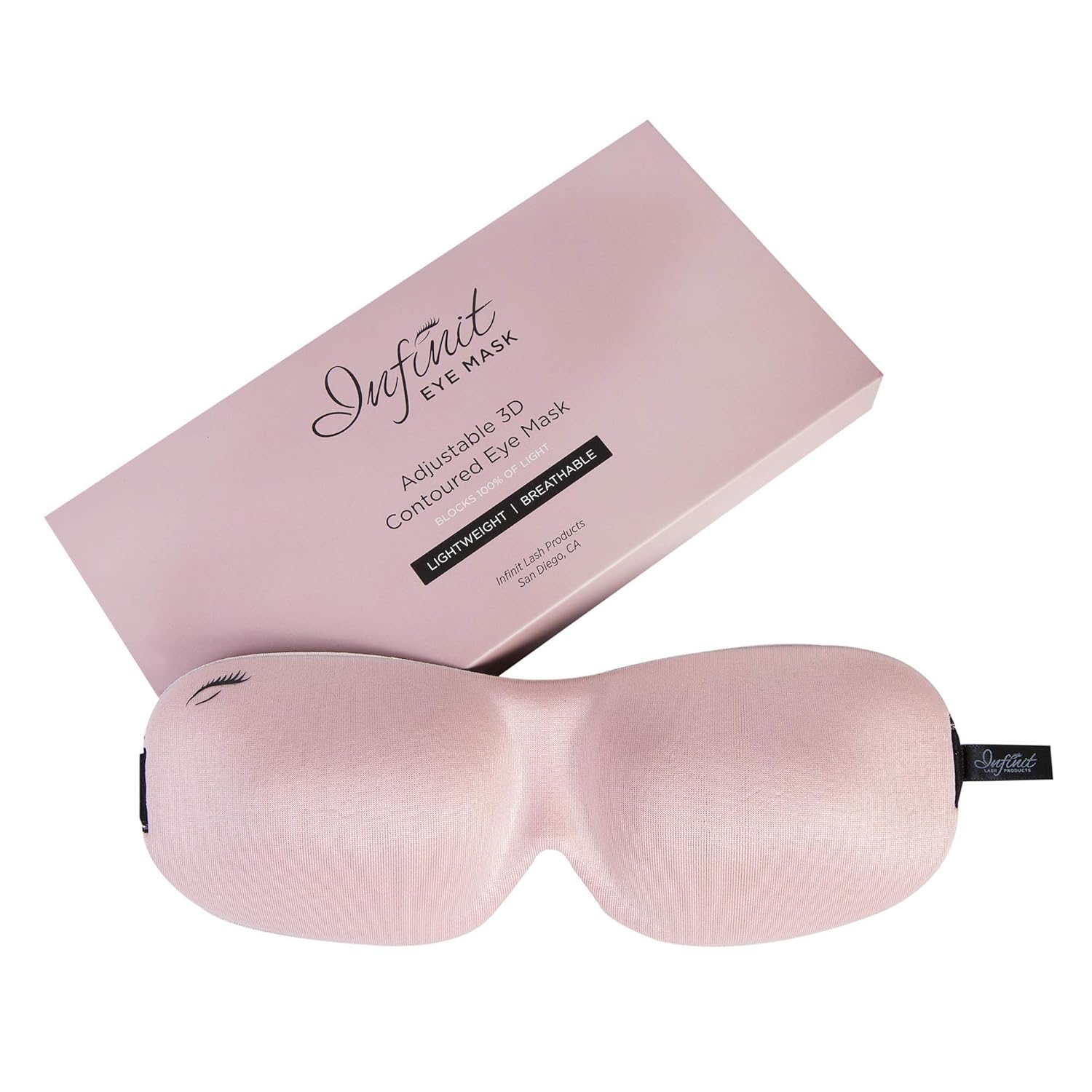 Eye Mask Designed for Eyelash Extensions, Form Fitting 3D Contoured Design, Lightweight & Soft Fabric with Adjustable Strap, No Pressure Eye Mask for Sleep & Travel (Pink): Health & Personal Care