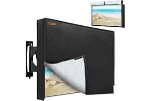 2WIN2BUY Outdoor TV Cover 48-50 Inch Weatherproof, 600D Oxford Waterproof Outside TV Covers with Soft Felt Lining, Zippers Heavy Duty TV Covers Outdoor TV Screen Protectors Shield for Flat Screen Outdoor TVs