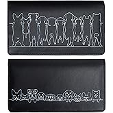 Sanlykate Checkbook Cover - RFID Blocking PU Leather Case for Duplicate Checks, Men & Women, with Pen Holder & Free Divider, Cartoon Dogs