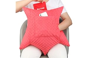 BNRENDLES Star Shape Hysterectomy Pillow for Abdominal Surgery with 2 Pockets, Hysterectomy Pillows Must Have Recovery Gift Post Surgical Stomach Tummy Tuck Belly Cushion, Minky Dot Red