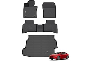 ANBINGO Floor Mats & Cargo Liner Custom for Prius & Prius Prime 2025 2024 2023 All Weather Prius Car Mats丨1st, 2nd Row Set & Cargo mat | Prius Floor Liners 2025 Prius Accessories-Black