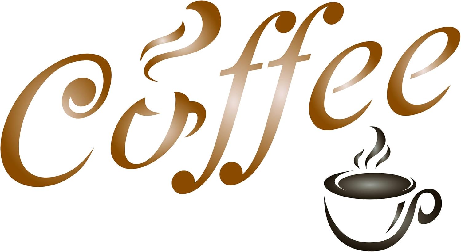Coffee Stencil, 12 x 6.5 inch (L) Quote Label Sign Word Wall Stencils for Painting