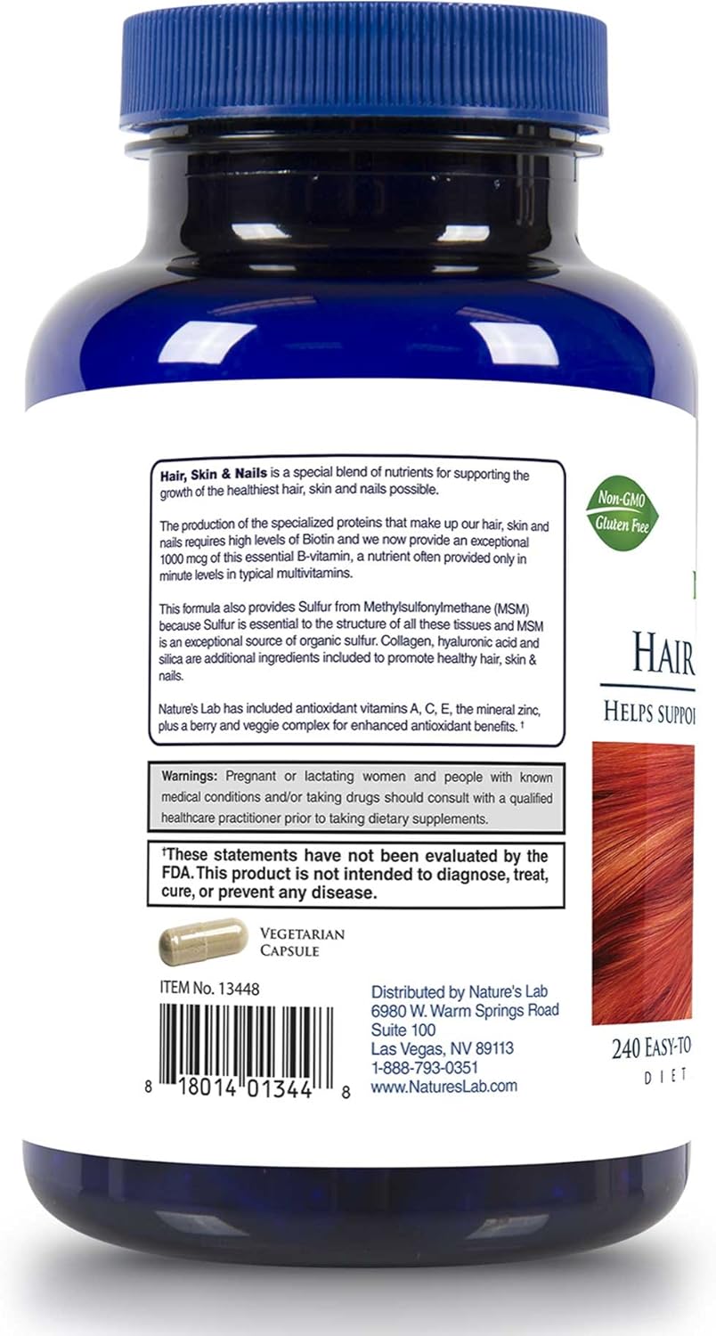 Amazon Com Nature S Lab Hair Skin And Nails Capsules 240 Count Health Personal Care