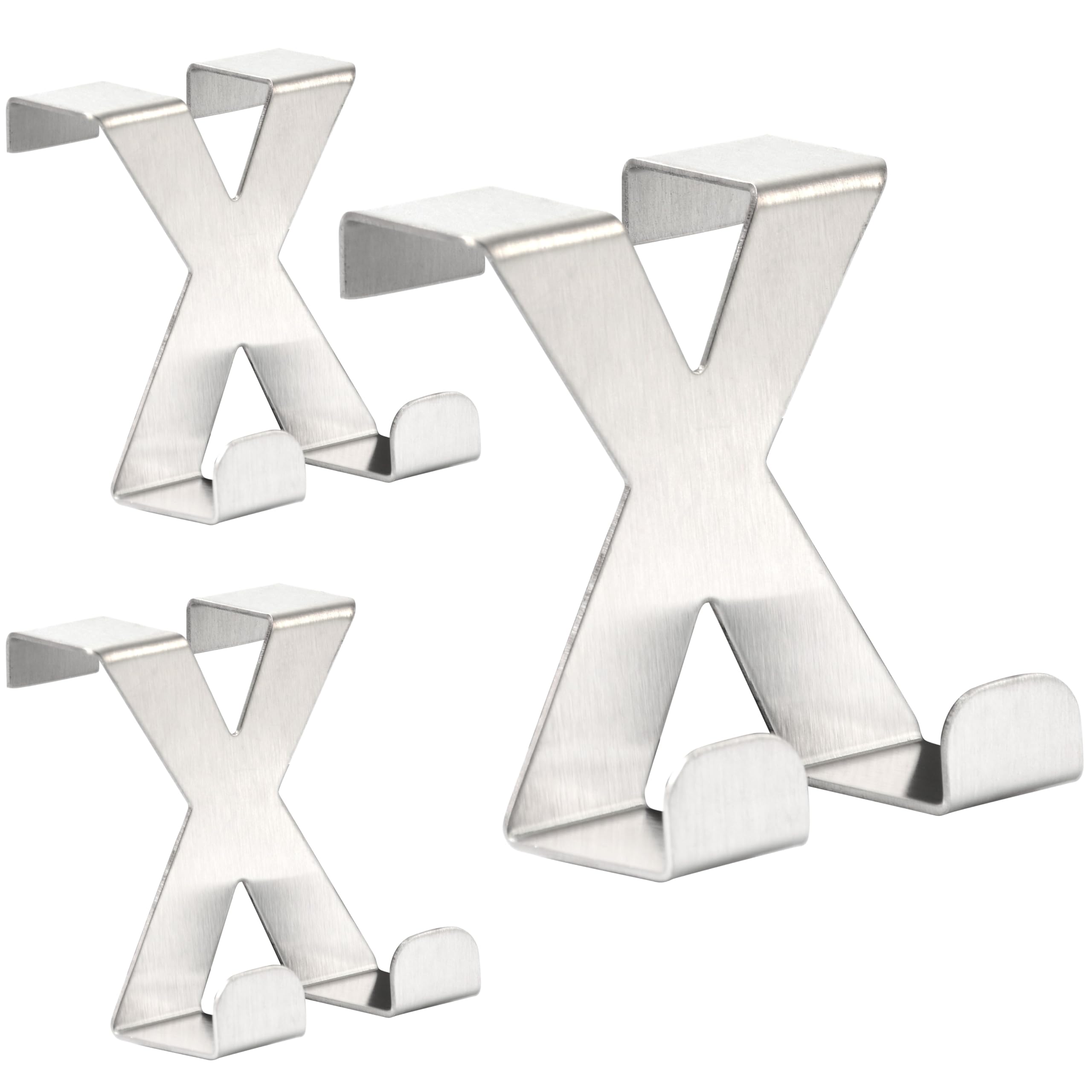 RICOO Premium Over Door Hanger, MH031Sx3, Stainless Steel Door Hooks, Durable and Rust-Resistant Over Door Hook for Coats, Towels, and Bags, Space-Saving Design, Easy Install - No Drilling, Silver