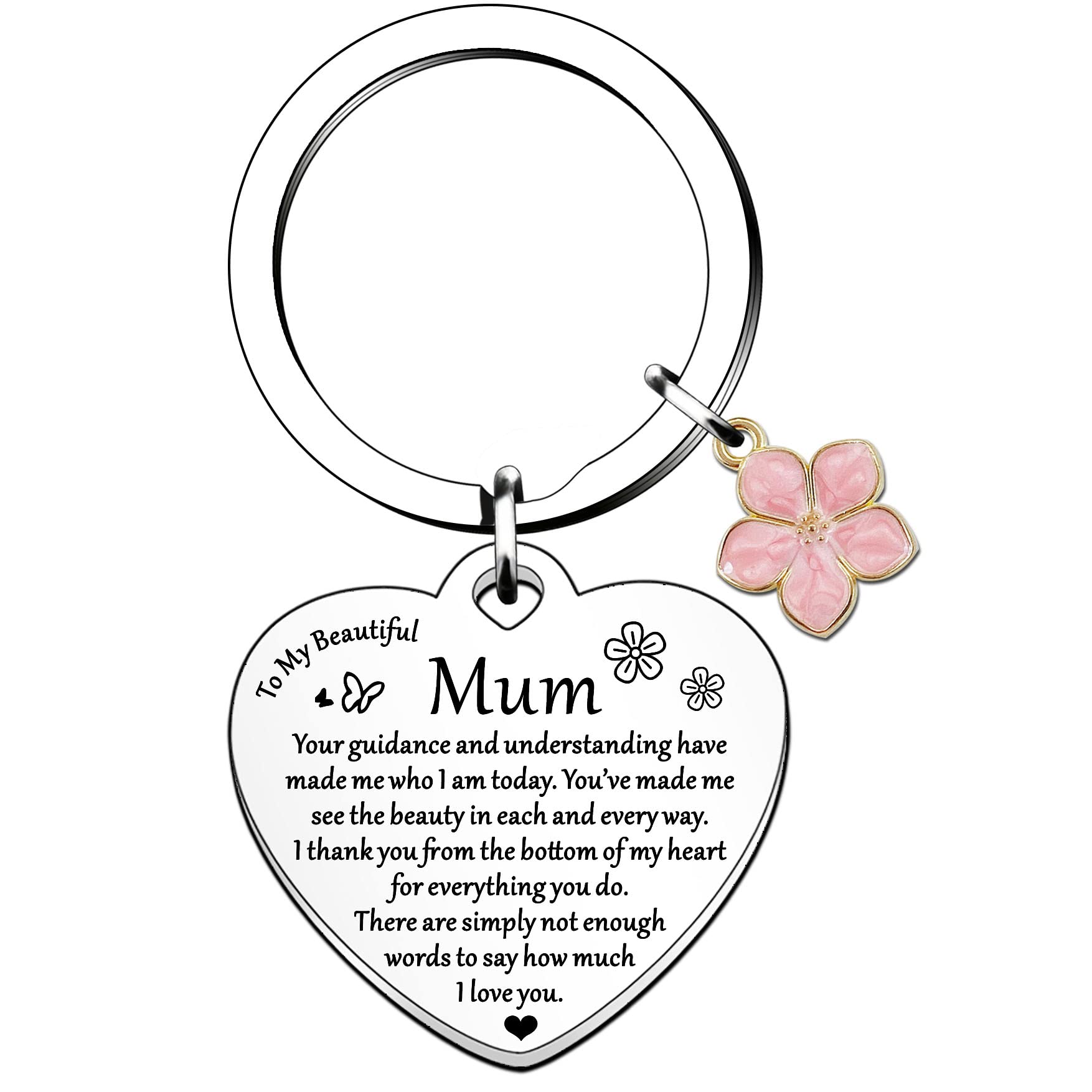 HULALA To My Beautiful Mum Gifts From Daughter Son Cute Keyring Keychain For Mummy Birthday Mothers Day Christmas Valentines