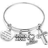 Gzrlyf Military Mom Bracelets I Once Protected Him Now He Protects Us All Mom Gifts for Army Mom Air Force Mom Navy Mom