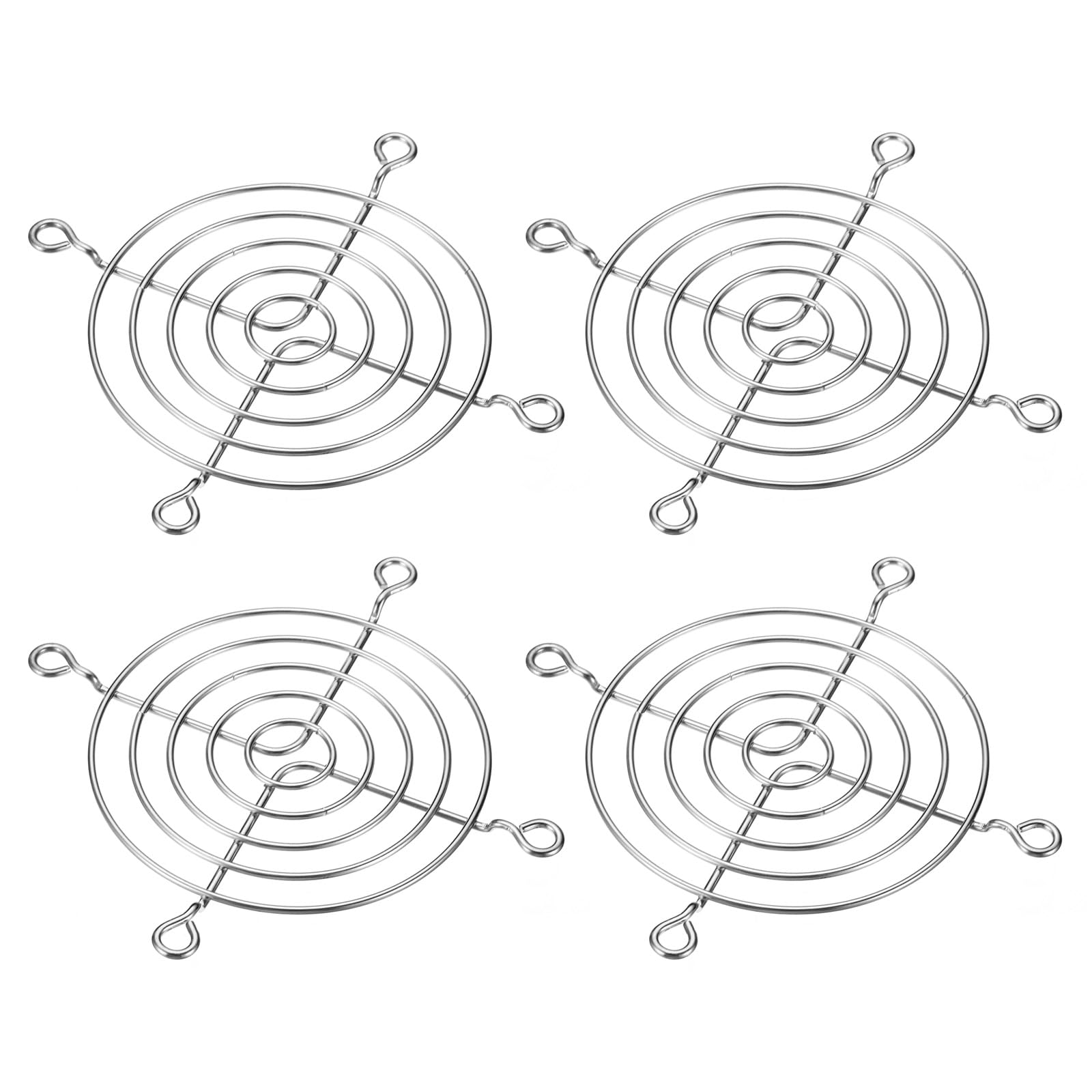 PATIKIL 80mm Fan Finger Grill, 4 Pack 304 Stainless Steel Grill Protector Guard Fan Protective Cover for 80x80mm Fans for Equipment Computer DIY, Silver