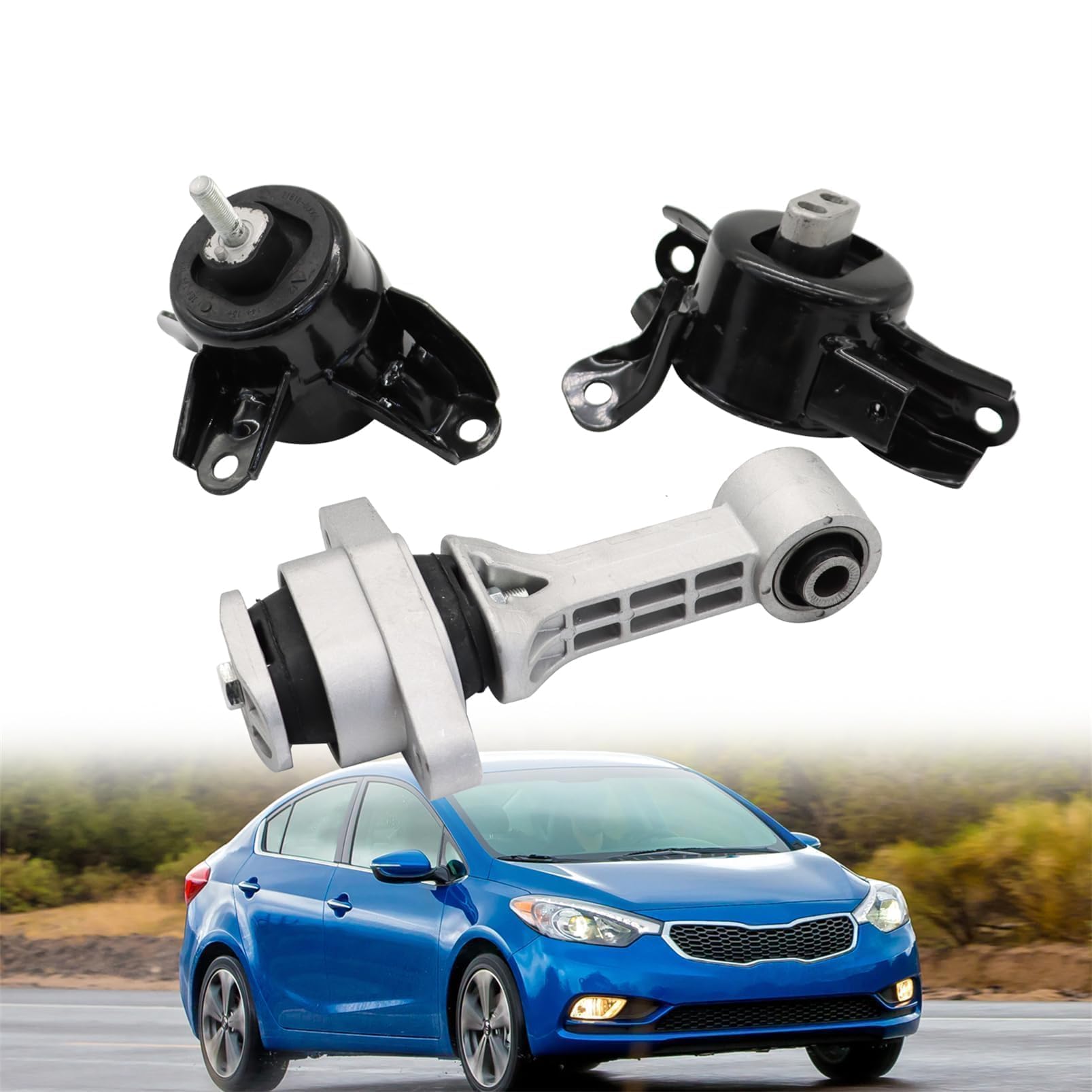 Photo 1 of Yunnergo 3Pcs Engine Motor & Trans Mount Kit Compatible with Forte Accent Rio 1.6L 1.8L 2012-2017 Auto Transmission Replace EM-9797 EM-9758 EM-9761 A71047 A71004 A71020 A71029