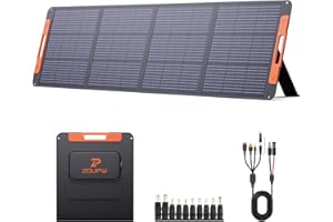 ZOUPW Upgraded 200 Watt Portable Solar Panel with Solar Angle Guide,20V Foldable Solar Charger for Power Station,23.5% High Efficiency IP67 Waterproof 4 Adjustable Kickstands for Camping RV Hurricane
