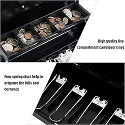 KYODOLED Cash Box with Money Tray, Key Lock Money