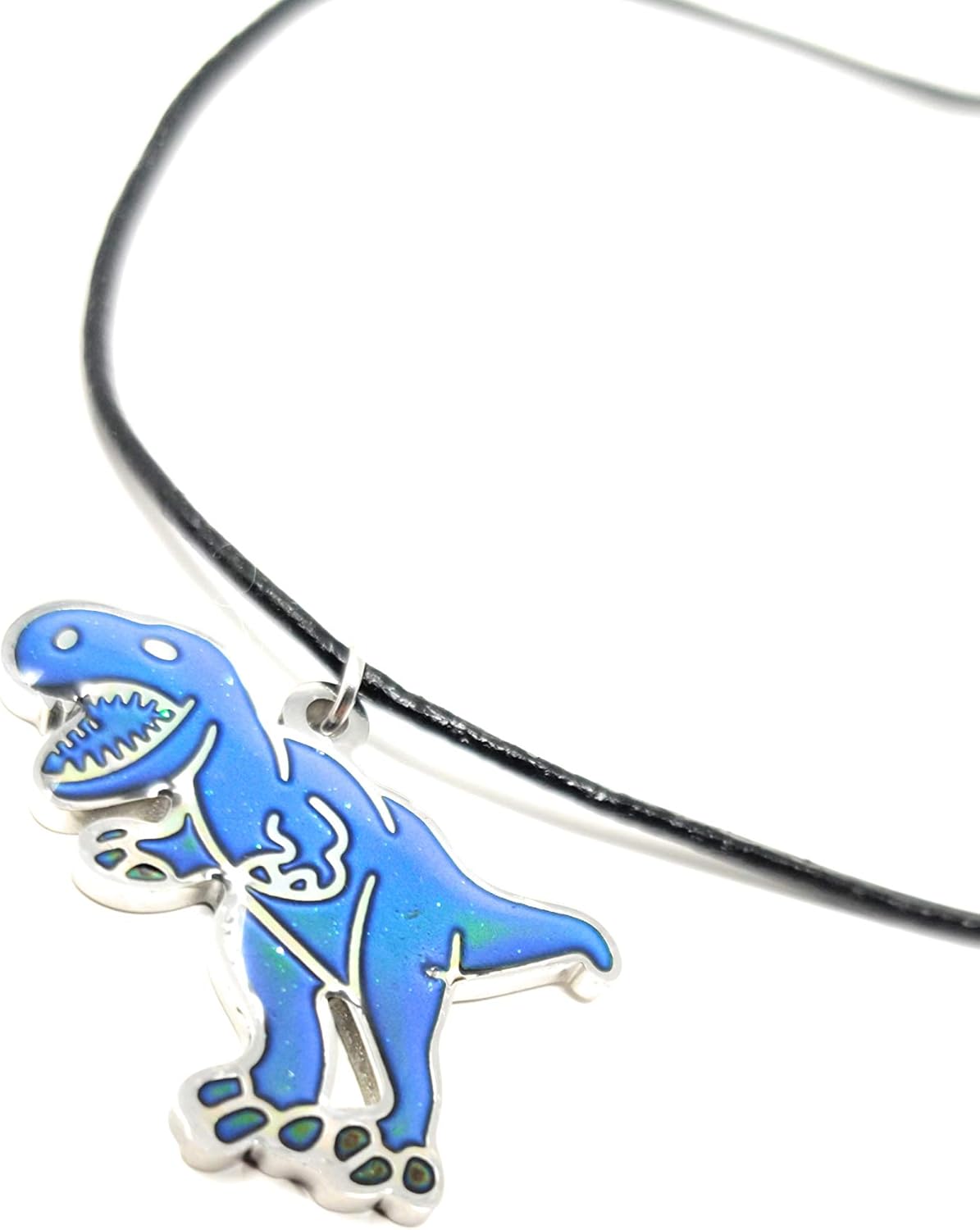 Ello Elli T-Rex Dinosaur Color Changing Mood Pendant Necklace for Boys & Girls: Clothing