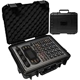 MiKiJoy4U Audio Samplers Hard Case for Roland SP-404MKII/ SP-404A/ SP-404SX/ SP-404 Hard Shell Carrying Storage Case Equipped with Comfort Handle with Customizable Foam
