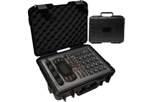 MiKiJoy4U Audio Samplers Hard Case for Roland SP-404MKII/ SP-404A/ SP-404SX/ SP-404 Hard Shell Carrying Storage Case Equipped with Comfort Handle with Customizable Foam