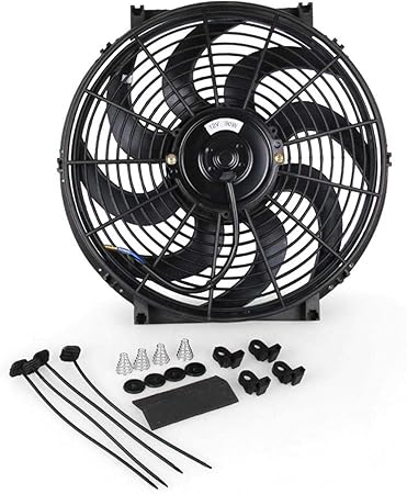 Amazon Co Jp 自動車用ウォータークーラー カーウォータータンクファン 電動冷却ラジエーターファン Dc 12 V 90 Wプル プッシュブラックブレード 14インチ エアコン電子ファン ハイパワー 改造ファン 冷却ファン 扇風機 冷風扇 自動車 ゴーカート オフロード車