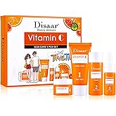 DISAAR BEAUTY Vitamin C Organic Orange Extract Skin Care Set Facial Wash Toner Serum Face Cream Moisturizing Reduce Wrinkles Hydrate 30ml+30ml+10ml+15g 4PCS
