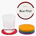 Graf Lantz - Bierfilzl Felt Coasters - Round - 100% Merino Wool - Moisture Wicking - Heat Resistant - Sustainable - Home Decor - Bar Decor - Housewarming Gift - 6 Coaster Set - 4" Circles - Rainbow