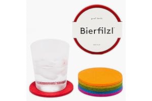 Graf Lantz - Bierfilzl Felt Coasters - Round - 100% Merino Wool - Moisture Wicking - Heat Resistant - Sustainable - Home Decor - Bar Decor - Housewarming Gift - 6 Coaster Set - 4" Circles - Rainbow