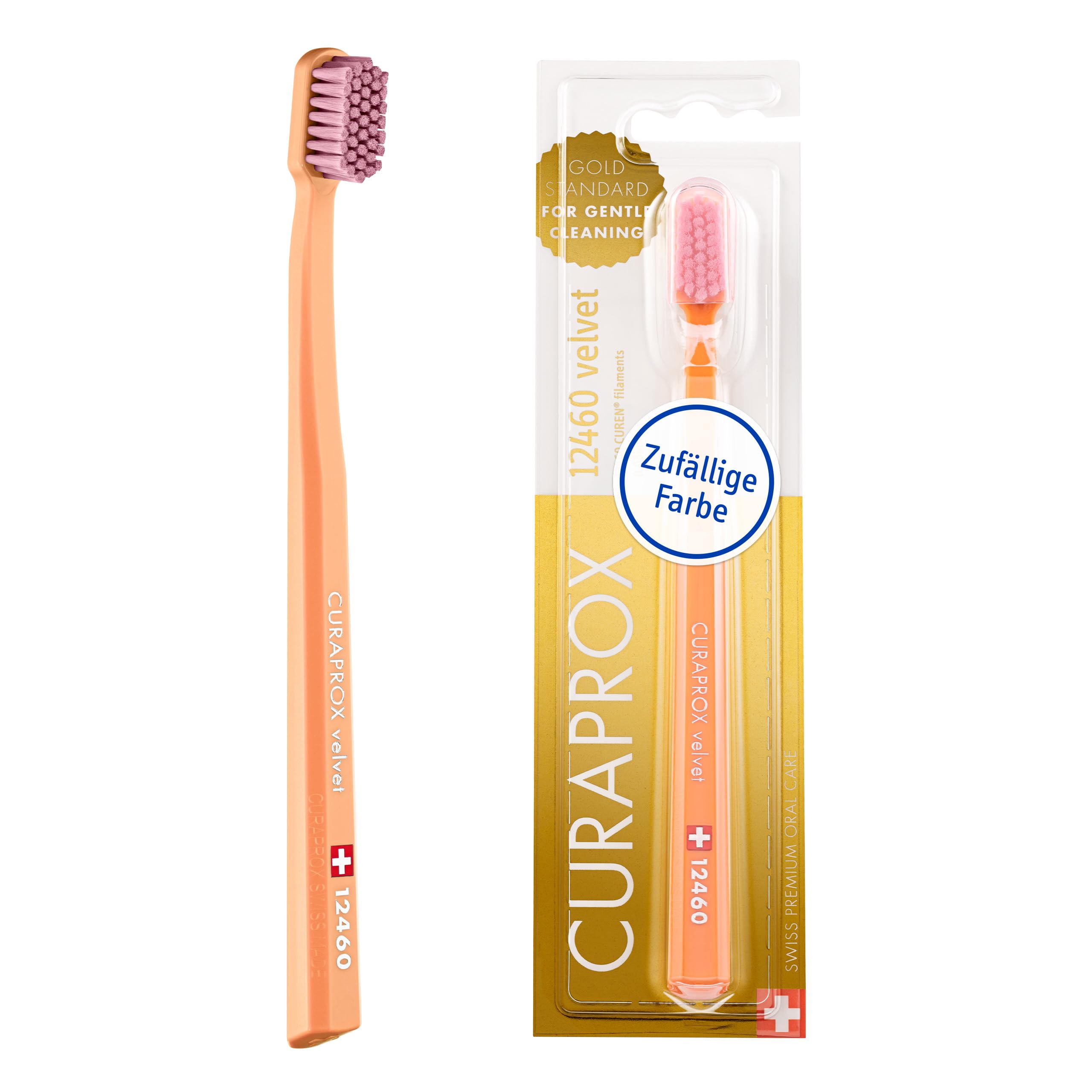 Curaprox CS 12460 Velvet Soft Toothbrush – Sensitive Gum Care | Ultra-Gentle Cleaning with 12,460 Filaments | Single Pack, Random Color | Made in Switzerland