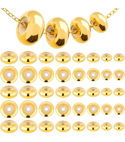 PATIKIL 20Pcs 4mm Positioning Spacer Beads – 18K Gold Plated Brass With Silicone Insert For Bracelet & Necklace Making - View #8