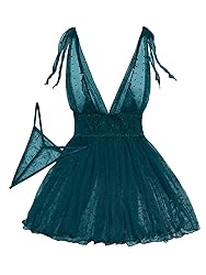Lilosy Sexy Polka Dots Mesh Sheer Babydoll Chemise