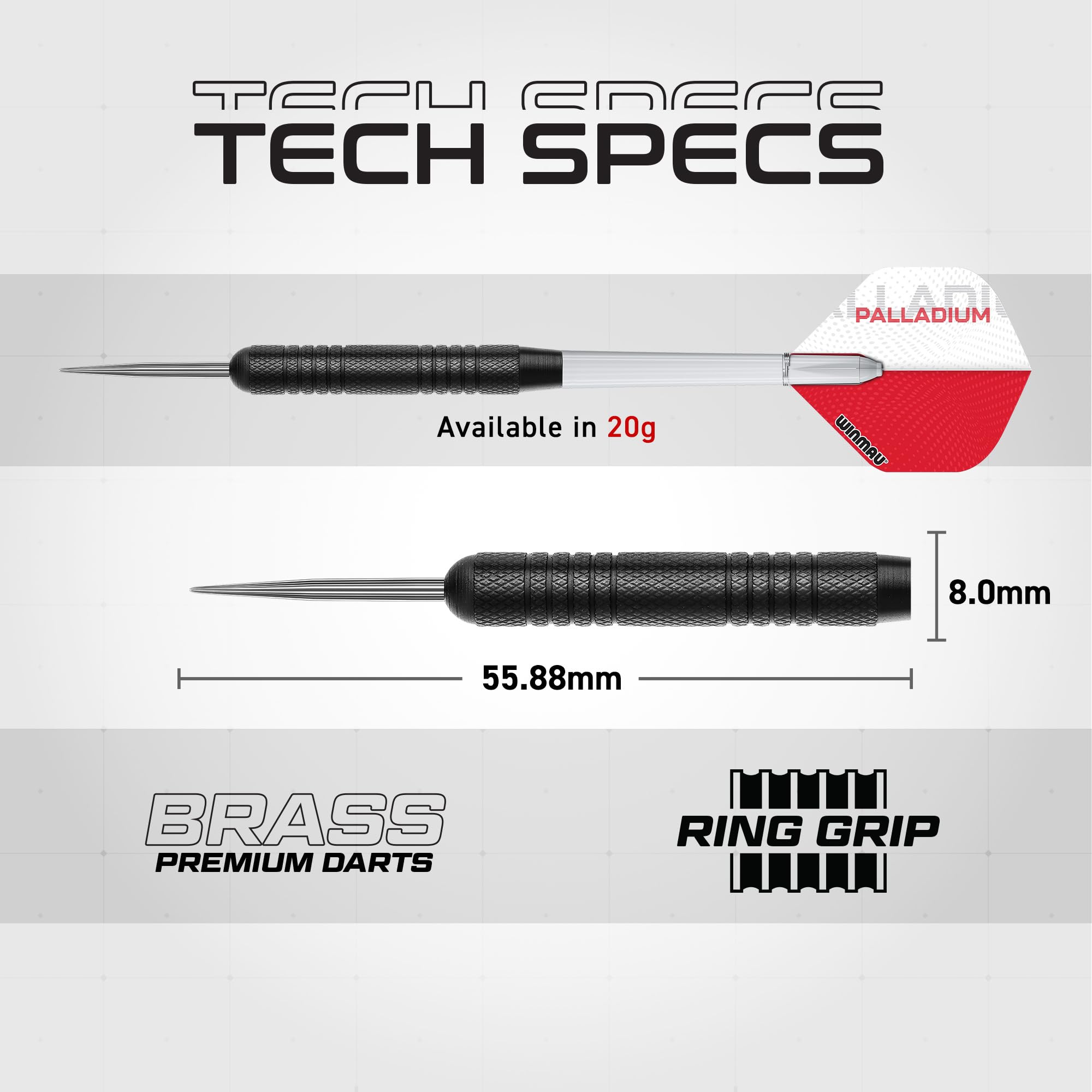 WINMAU Diamond Plus Dartscheibe Steeldart Set – Professionelles Sisal-Dartboard mit schwarzem Schrank, 2 Dart-Sets, Abwurflinie, Kreide & Handtuch. Komplettes Dartboard-Set für Zuhause. 6