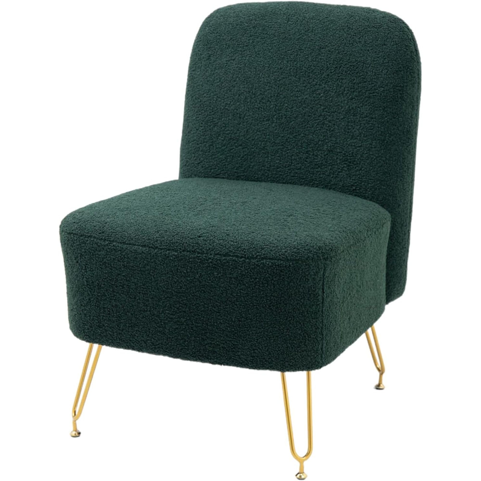 Photo 1 of yoyomax Boucle Sofa Chair, Modern Accent Chair, Leisure Chair Reading Chair Upholstered Chair for Living Room/Makeup Room/Bedroom,Emerald