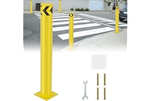 Nilight Safety Bollard, 36 inches Height Steel Bollard Post High High Visibility, 1 Pack