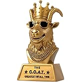 Goat Trophy Winner Award - Handmade 6 Inch Funny Greatest of All Time Trophy for Fantasy Football Champion, Office MVP, Emplo