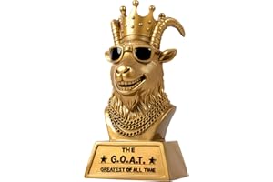 Goat Trophy Winner Award - Handmade 6 Inch Funny Greatest of All Time Trophy for Fantasy Football Champion, Office MVP, Emplo
