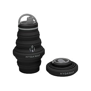 HYDAWAY Collapsible Water Bottle, 17 oz Spout Lid | Ultra-Packable, Travel-Friendly, Food-Grade Silicone