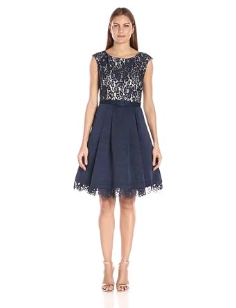 eliza j cap sleeve lace dress
