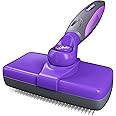 Hertzko Self-Cleaning Slicker Brush for Dogs, Cats - The Ultimate Dog Brush for Shedding Hair, Fur - Comb for Grooming Long H
