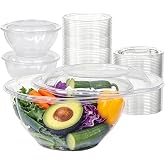 HcnYcr 50PCS 32oz Disposable Salad Bowls with Lids, To-Go Lunch Bowls, Medium Takeout Bowls with Secure Snap Lids for Fruit Salad, Meal Prep, Quinoa, Acai Bowls &amp; Party Use