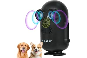 PRAPIROON Anti Barking Device - 【2025 New】 Indoor/Outdoor Ultrasonic Dog Bark Deterrent with 3 Modes (32ft Range), Safe & Effective for Dogs 10-130 lbs All Ages, IPX5 Waterproof, USB Rechargeable