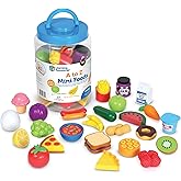 Learning Resources A to Z Mini Foods, Pretend Play Kitchen Accessories for Kids, Toddler Montessori, Fine Motor Skills, Gifts