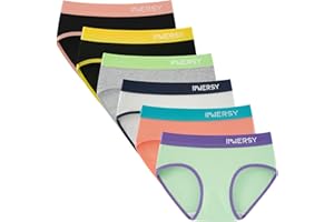INNERSY Girls' Soft Cute Underwear Cotton Panties for 8-16 Years Old Teens 6-Pack