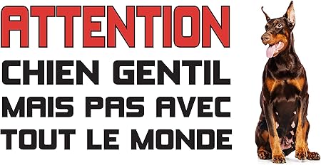 Gratuit Images Hd Print Panneau Attention Au Chien Doberman Brun Humour Modele 2 dernière salutations