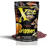 Xtreme Wrigglers Krill-Based Live Tropical Fish Food Alternative (4oz) | For freshwater &amp; marine fish; 1mm wriggling sinking sticks mimic live food to encourage active feeding - USA Farm Grown