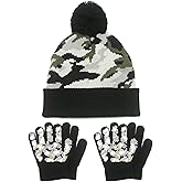 Evridwear Kids Winter Hat and 2 Pairs Gloves Set Knit Earflap Beanie Warm Cap for Boys Girls 4-6 Years