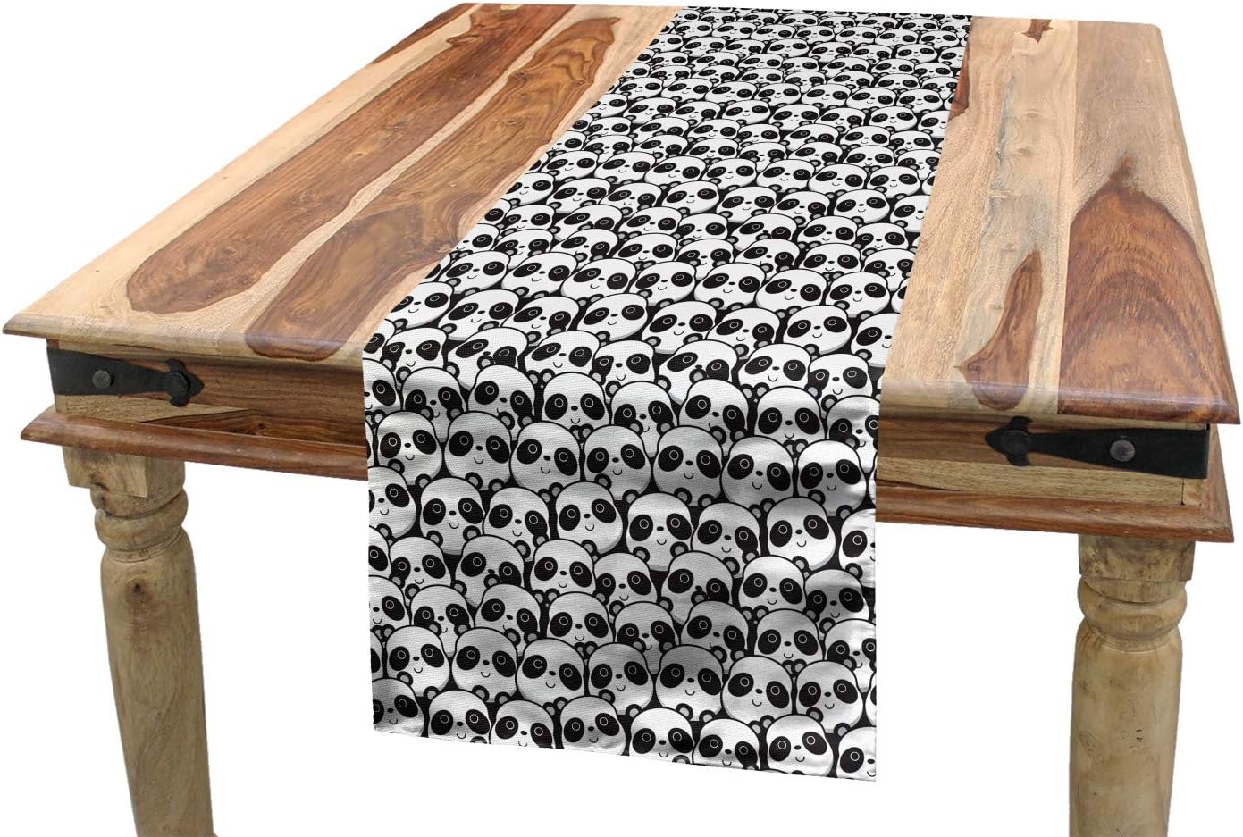 Amazon Com Ambesonne Black And White Table Runner Monochrome