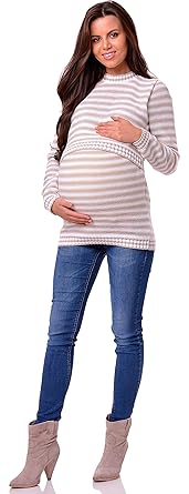 Be Mammy Damen Umstandspullover mit Stillfunktion BESE494