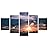 SIGNWIN 5 Panel Canvas Wall Art Cityscape Sunset for Home Decorations Ready to Hang - 60"x32"