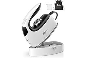 Sundu Mini Travel Iron with Steam,1000W Portable Non-Stick Soleplate Steam Small Iron for Quilting & Sewing,300 Microsteam Holes,90ml Water Tank,Lockable Safety Base,Digital Temperature Control