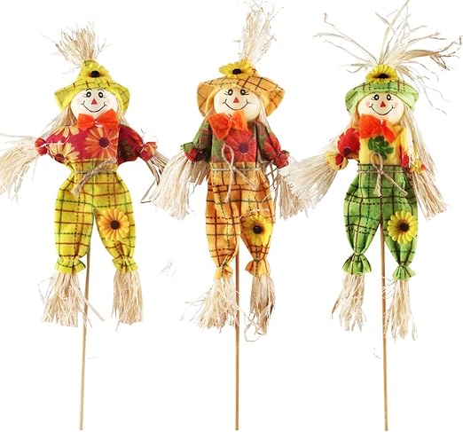 Amazon Com Aipinqi Halloween Scarecrow Decorations 3 Pack Small
