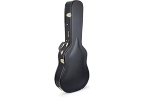 Crossrock CRW600 Deluxe Series Acoustic Dreadnought Size Guitar Case,Arch-top Wooden Case in Black
